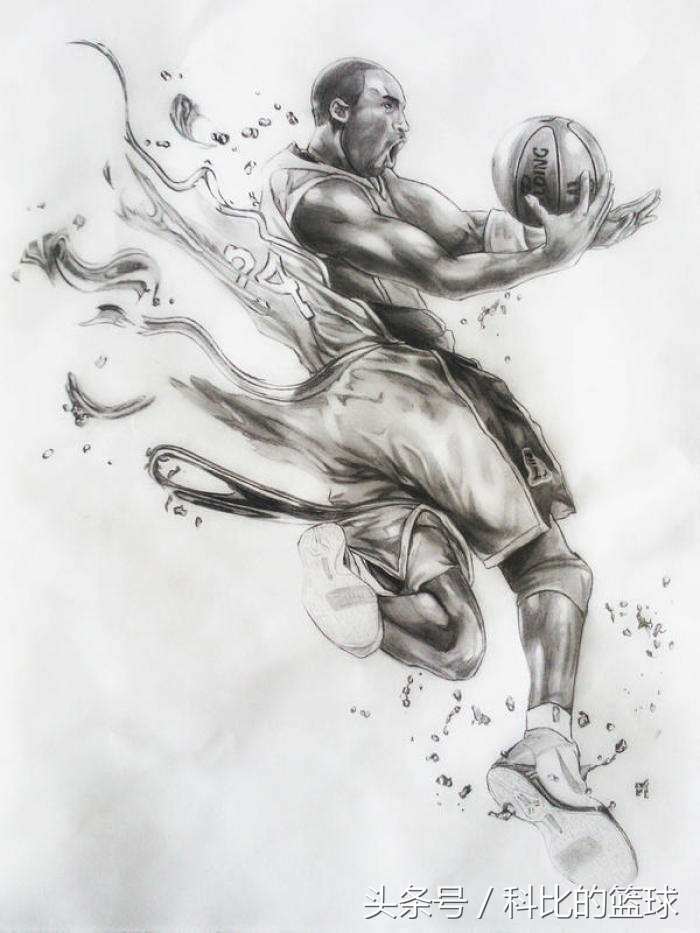 科比人物铅笔画,球星梅西速写人物