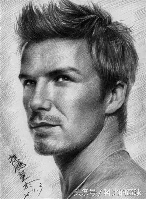 科比人物铅笔画,球星梅西速写人物
