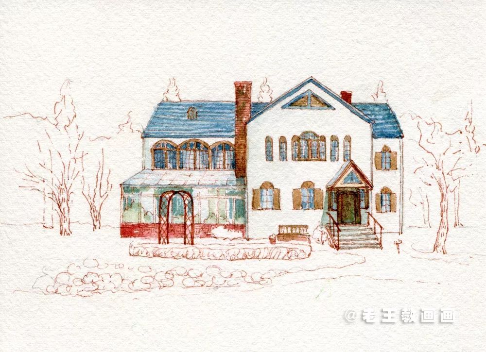 油画棒风景画简单初学者小清新,procreate小清新风景画