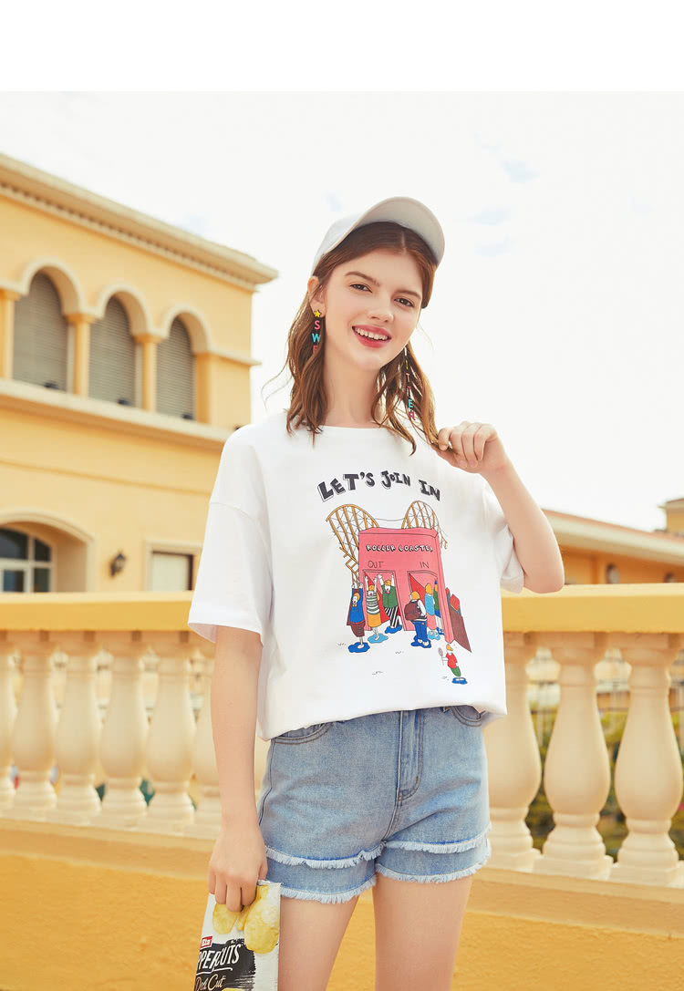 可爱卡通显胸t恤,卡通t恤印花图案