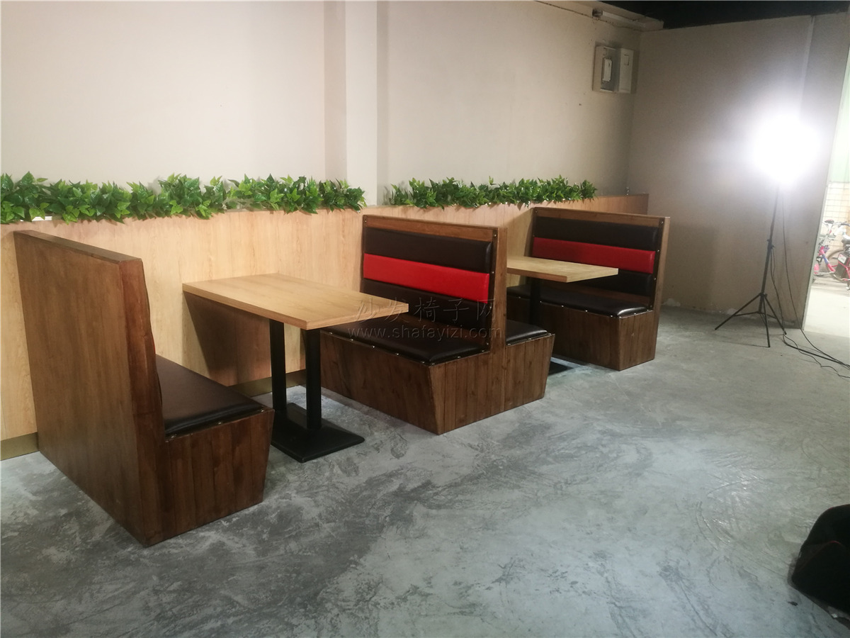 防腐木卡座沙发制作,餐厅卡座沙发极简