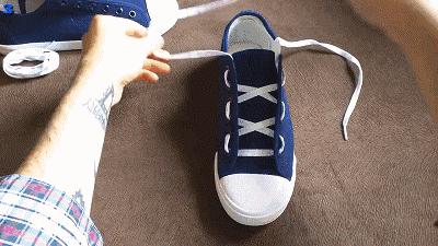 adidas贝壳头鞋带不打结系法,运动鞋鞋带系法教程男板鞋免打结