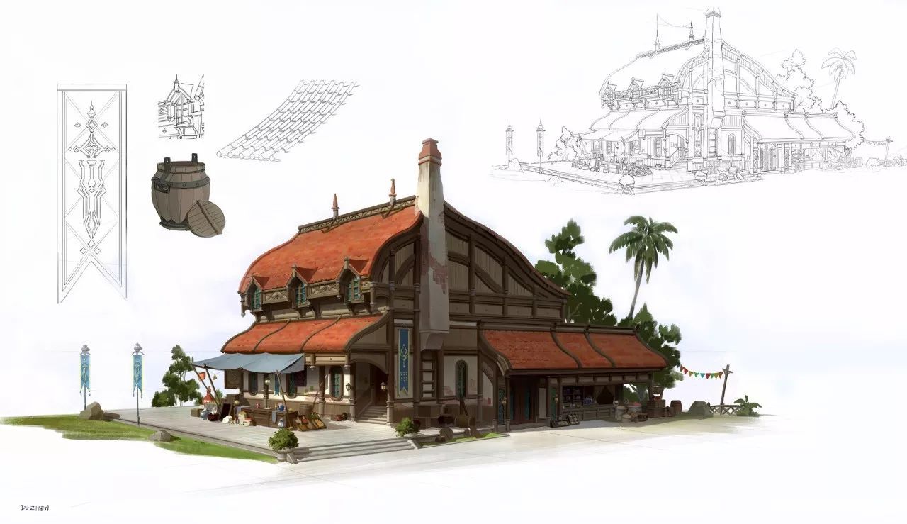 中式场景原画设计教程,国人插画师写实风格的插画欣赏