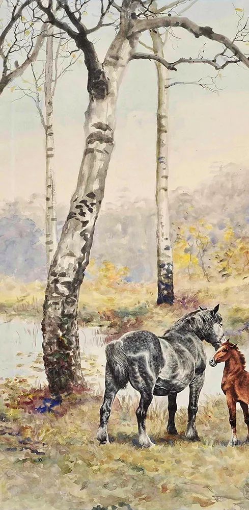 「嘉德春拍」白桦三骏忆鹤卿——徐悲鴻致蔡元培《秋林三駿》