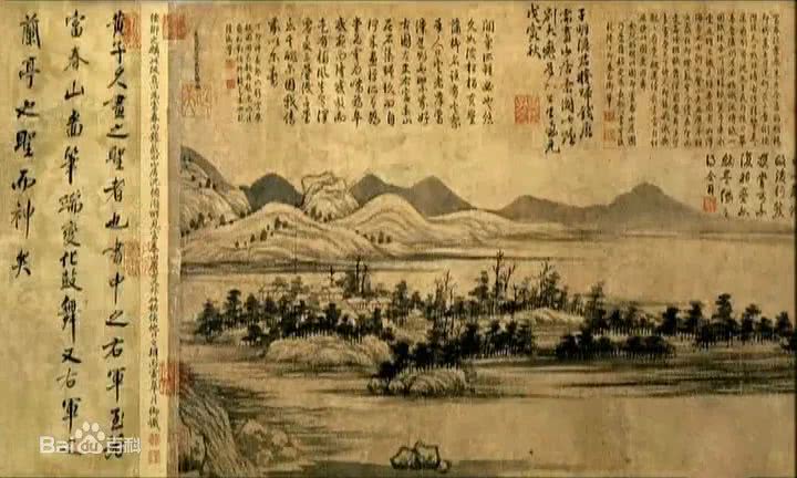 学画国画山水人物,国画山水中各种大树的画法