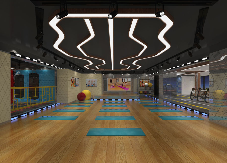 健身房体能区设计效果图大全集,健身房游泳池设计效果图