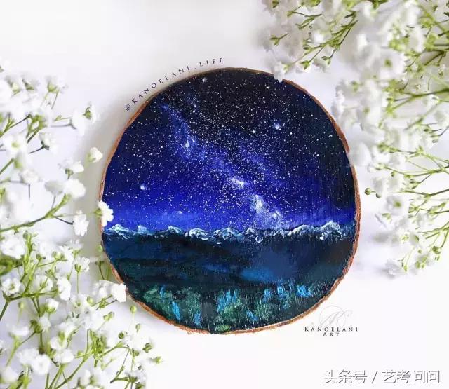 星空图片手绘水彩画视频,三至五年级水彩画星空画