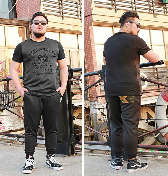 胖子穿上显瘦男士短袖t恤,胖子穿什么衣服既显瘦又好看男