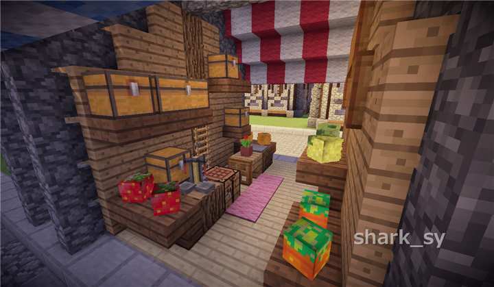 我的世界装饰工艺店铺教程,我的世界小摊店铺建筑教程
