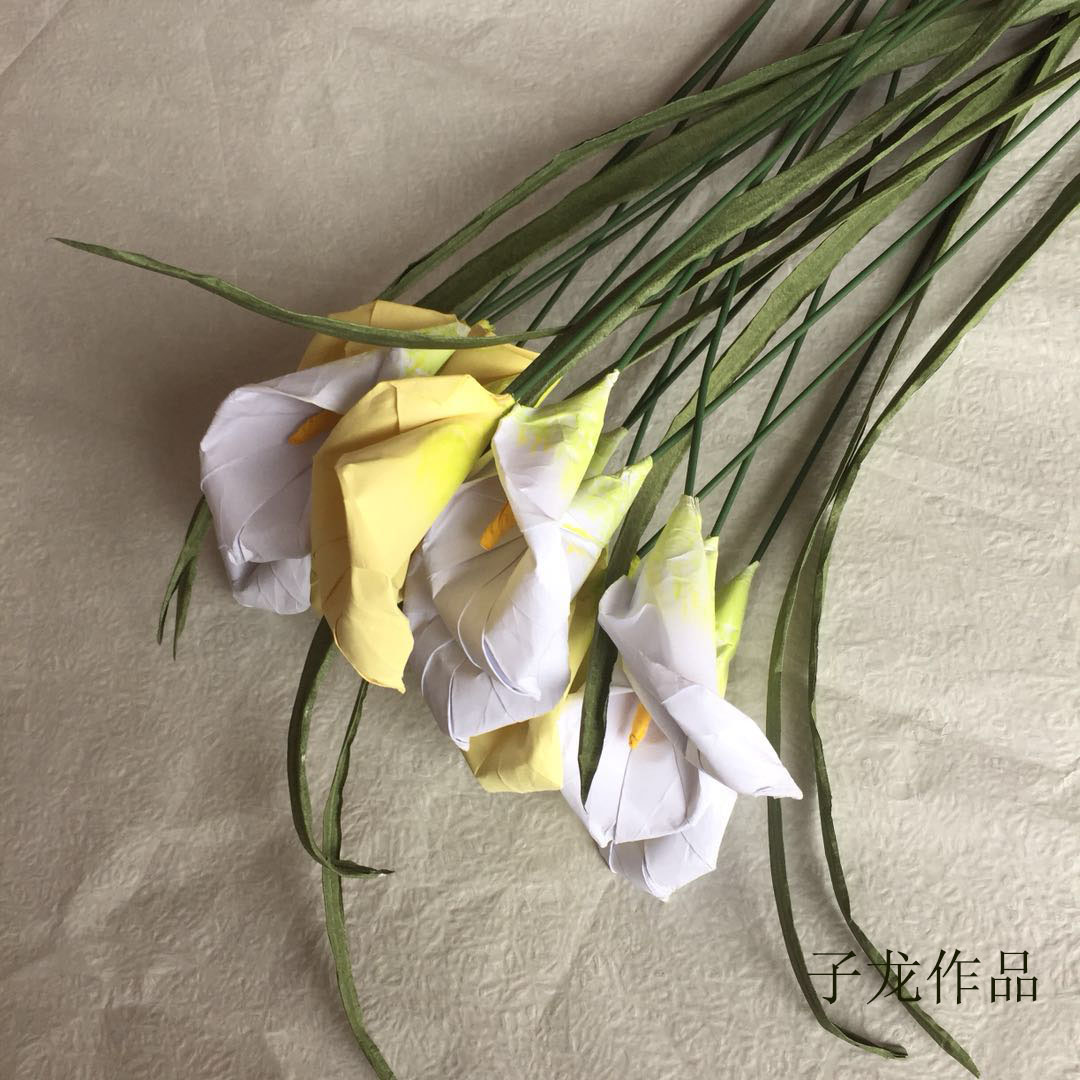 折纸马蹄莲花步骤,清明折纸白色马蹄莲花