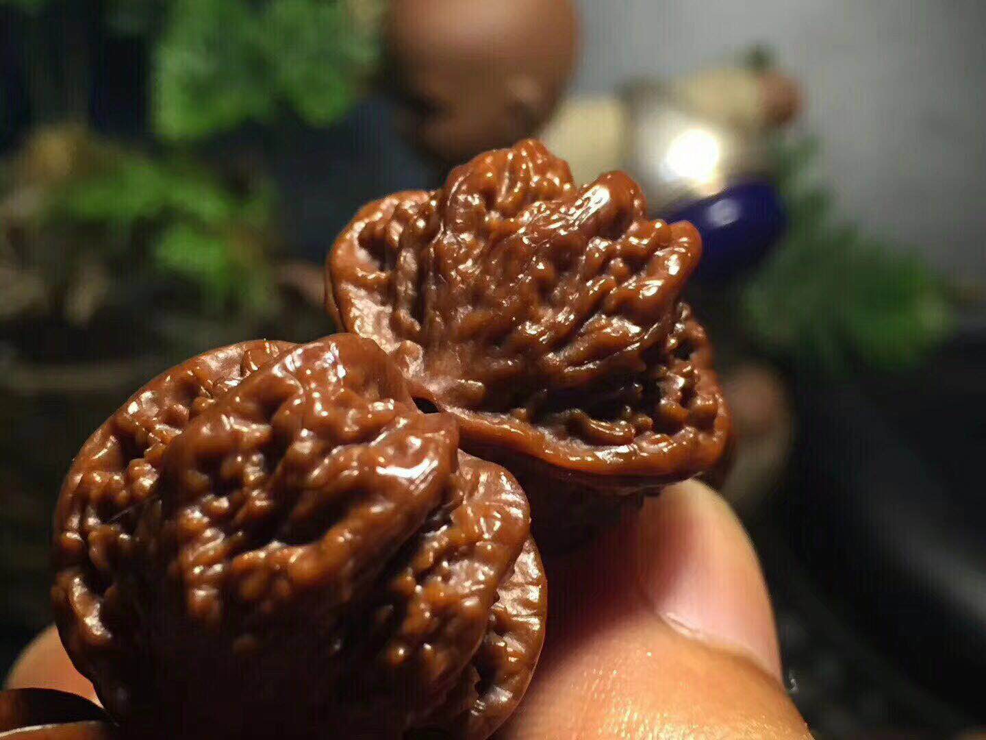 文玩市场淘鬼脸小核桃手串,十棱文玩小核桃手串哪产的