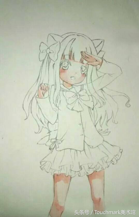 用丙烯马克笔画小姑娘背影,动漫人物绘画马克笔简单好看