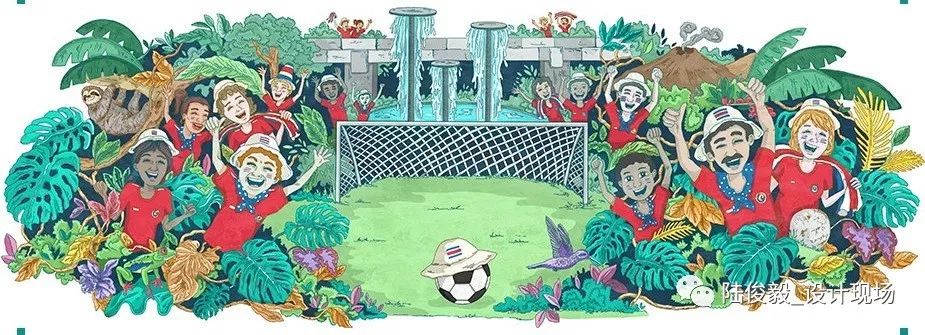 色彩构成世界杯插画图案,世界杯主题涂鸦