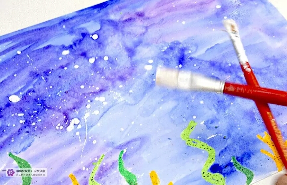 夏日儿童创意绘画,幼儿绘画创意作品游泳