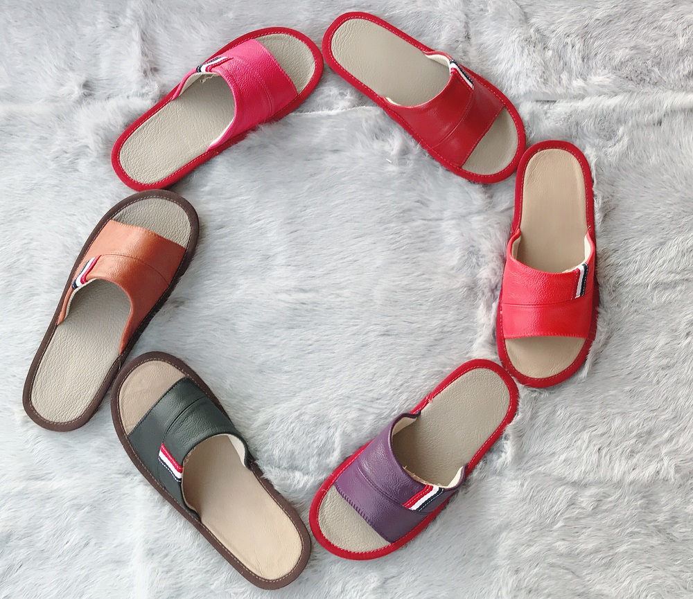 真皮中跟鞋头层牛皮拖鞋,真皮拖鞋好吗