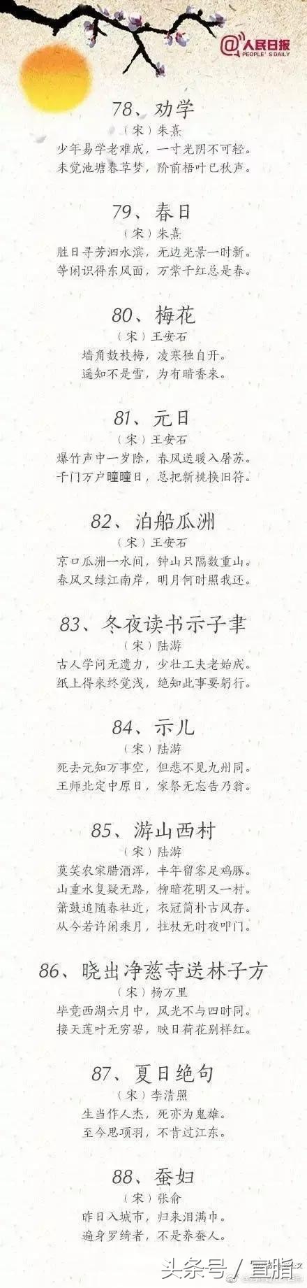 适合小朋友的一百首古诗,儿童每天坚持读古诗15首