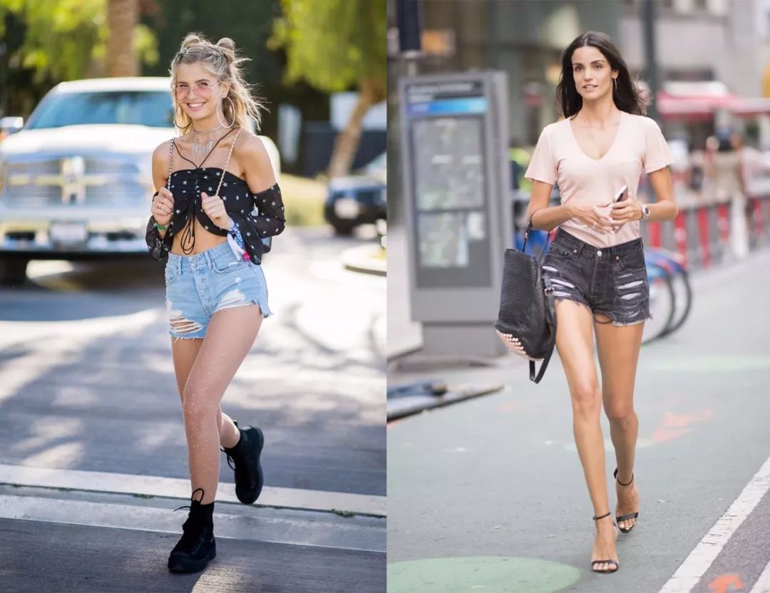 宽松牛仔短裤怎么穿才不显腿短,最适合自己的牛仔短裤