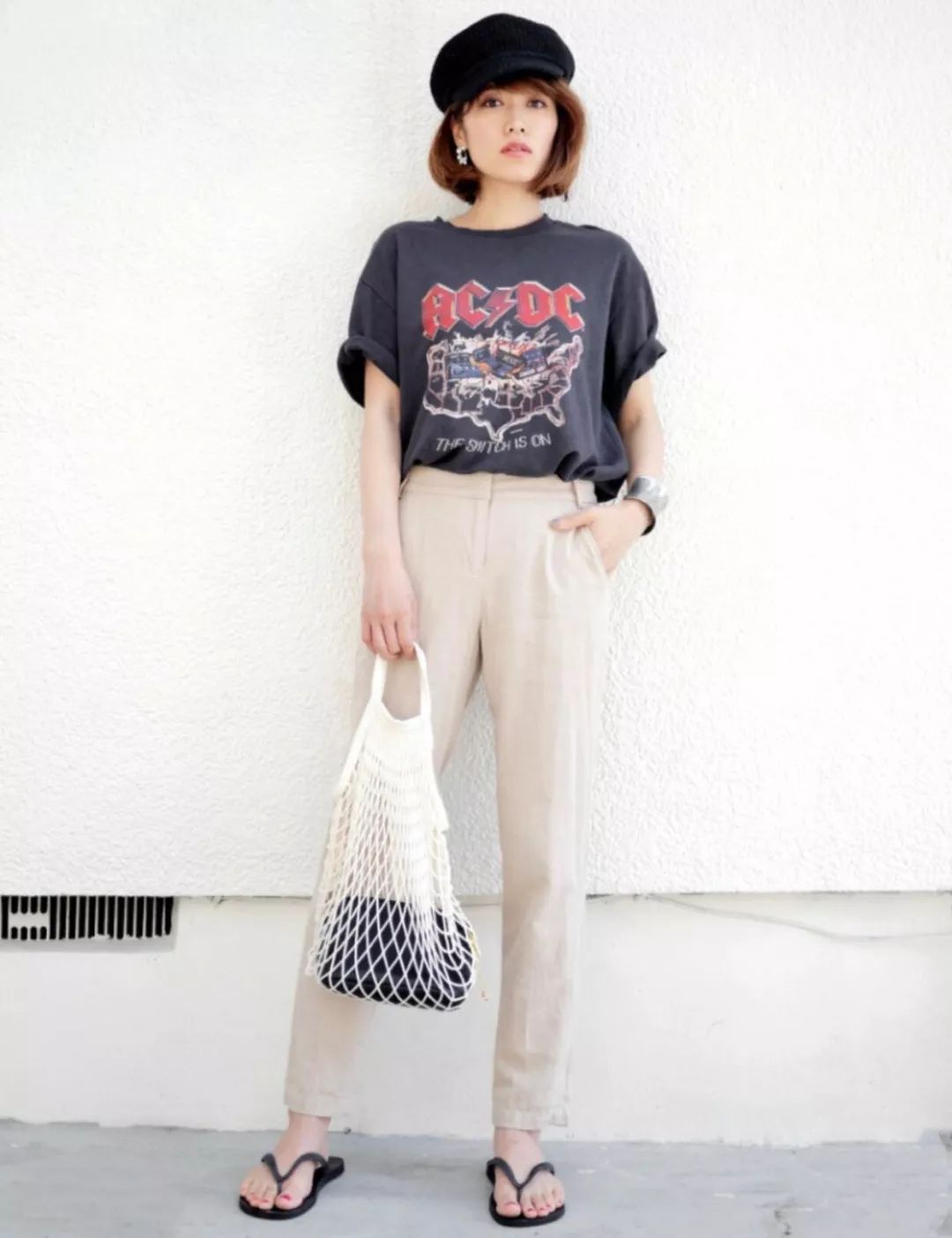 oversizetee穿搭,教你几种白tee的时尚穿法