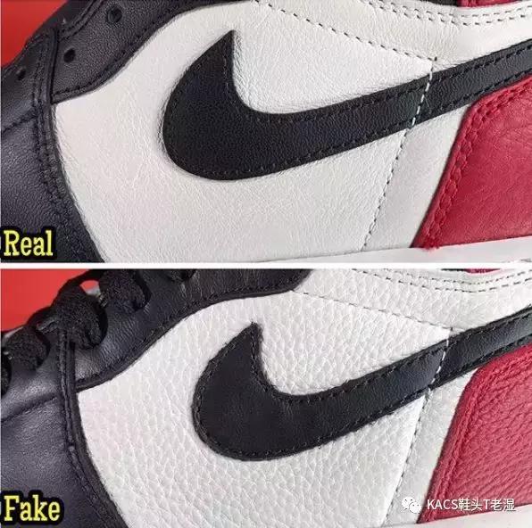 低帮黑红脚趾aj1怎么一招辨别真假,aj1lowbredlow黑红脚趾真假对比