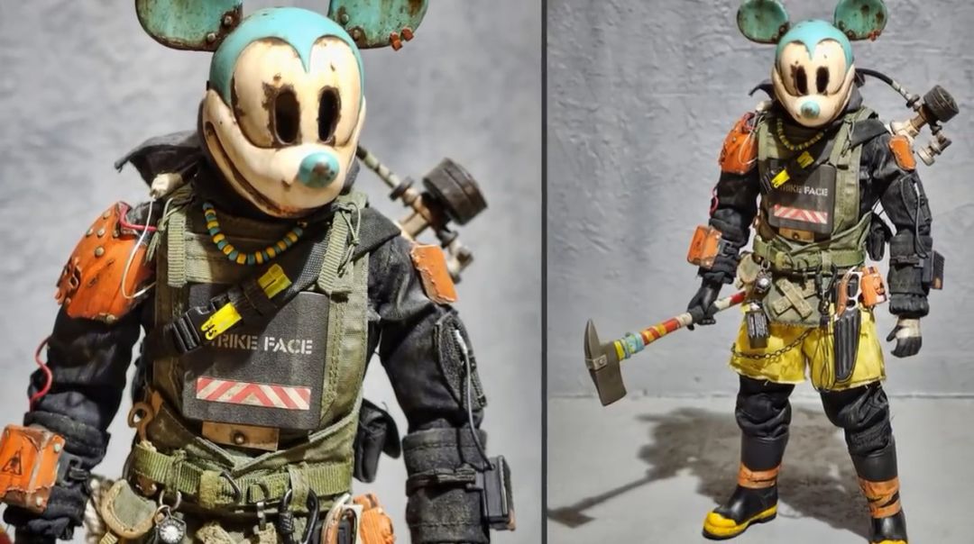 迪士尼“硬核武装风”手办，米奇手持斧头，唐老鸭“电锯惊魂”！