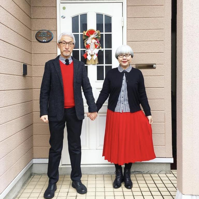 日本网红夫妇穿搭七十岁,日本bonpon夫妇穿搭