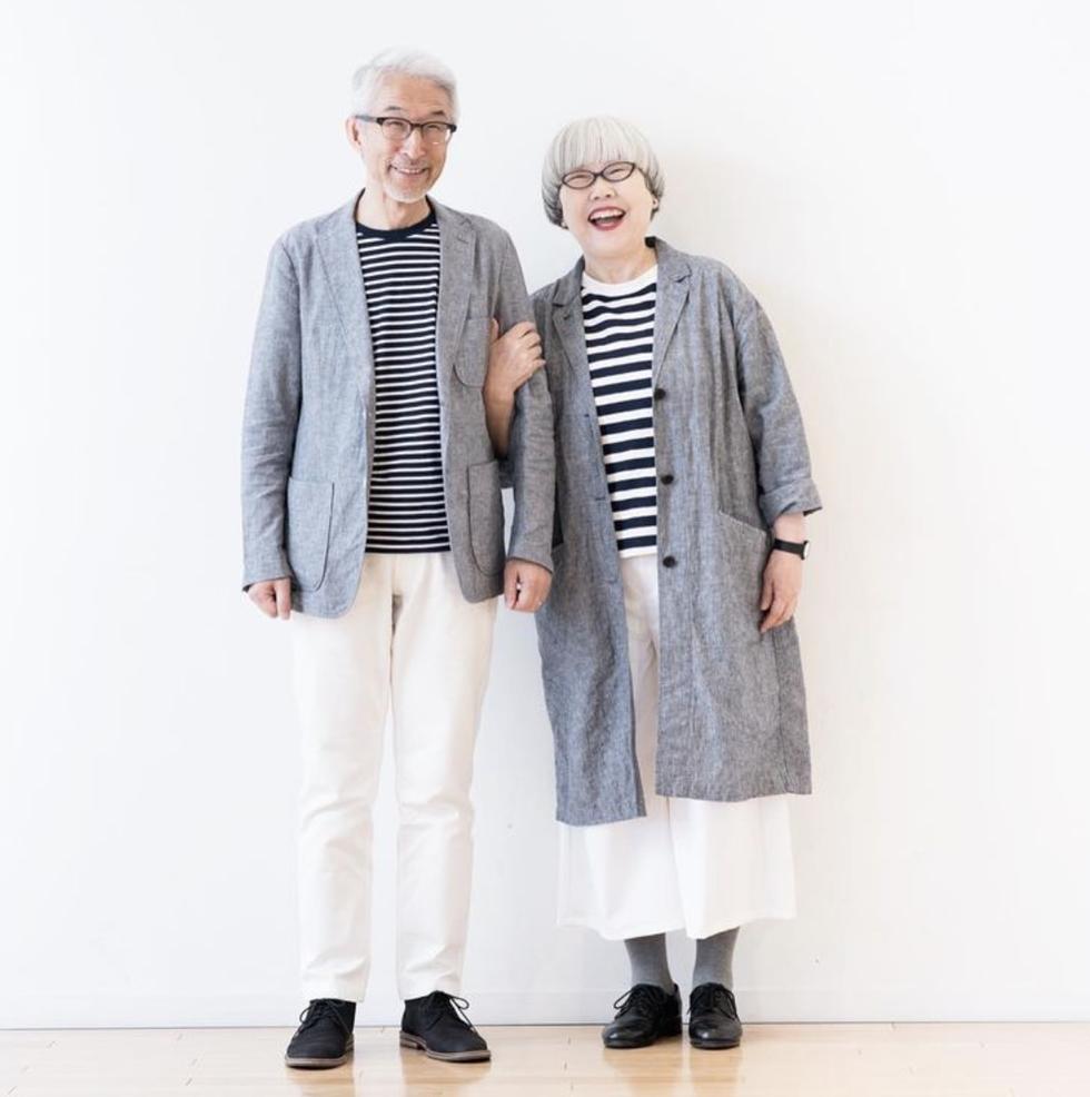日本网红夫妇穿搭七十岁,日本bonpon夫妇穿搭