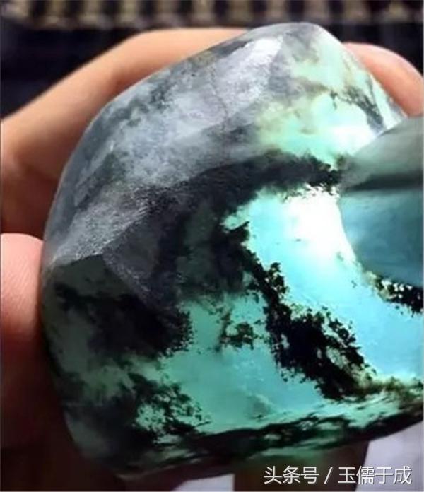 南齐敞口翡翠原石,南奇黄加绿原石