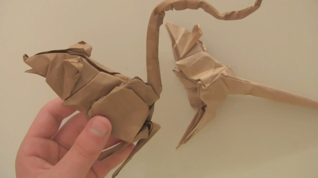 简单的折纸袋鼠,手工折纸简单袋鼠