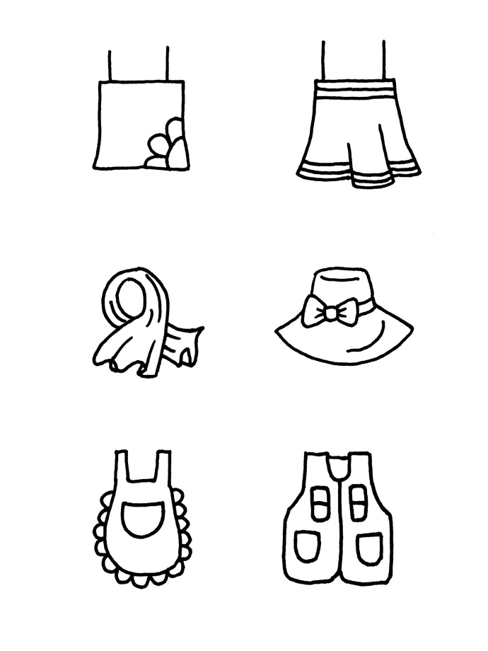 小男孩穿各种各样的衣服简笔画,各种各样的衣服简笔画带颜色