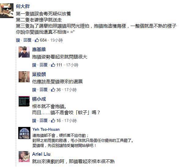 选情凉凉同僚不挺姚文智提喵上阵不料一个动作惹怒全台“猫奴”