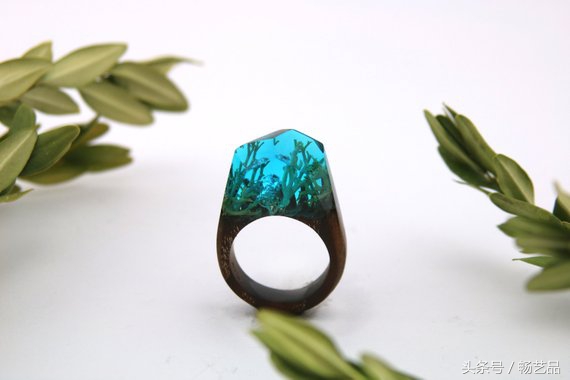 16款纯手工DIY树脂水晶戒指木块与水晶的完美结合