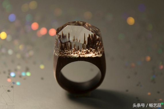 16款纯手工DIY树脂水晶戒指木块与水晶的完美结合