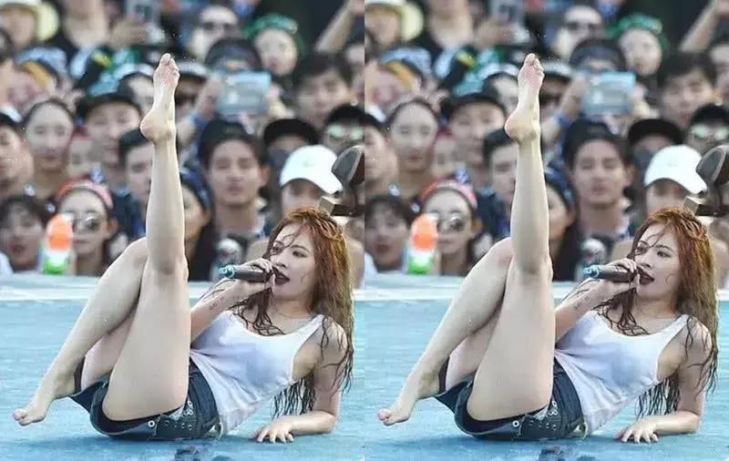 这是性感还是露骨？韩国女歌手金泫雅“透视湿水舞台照”惹争议