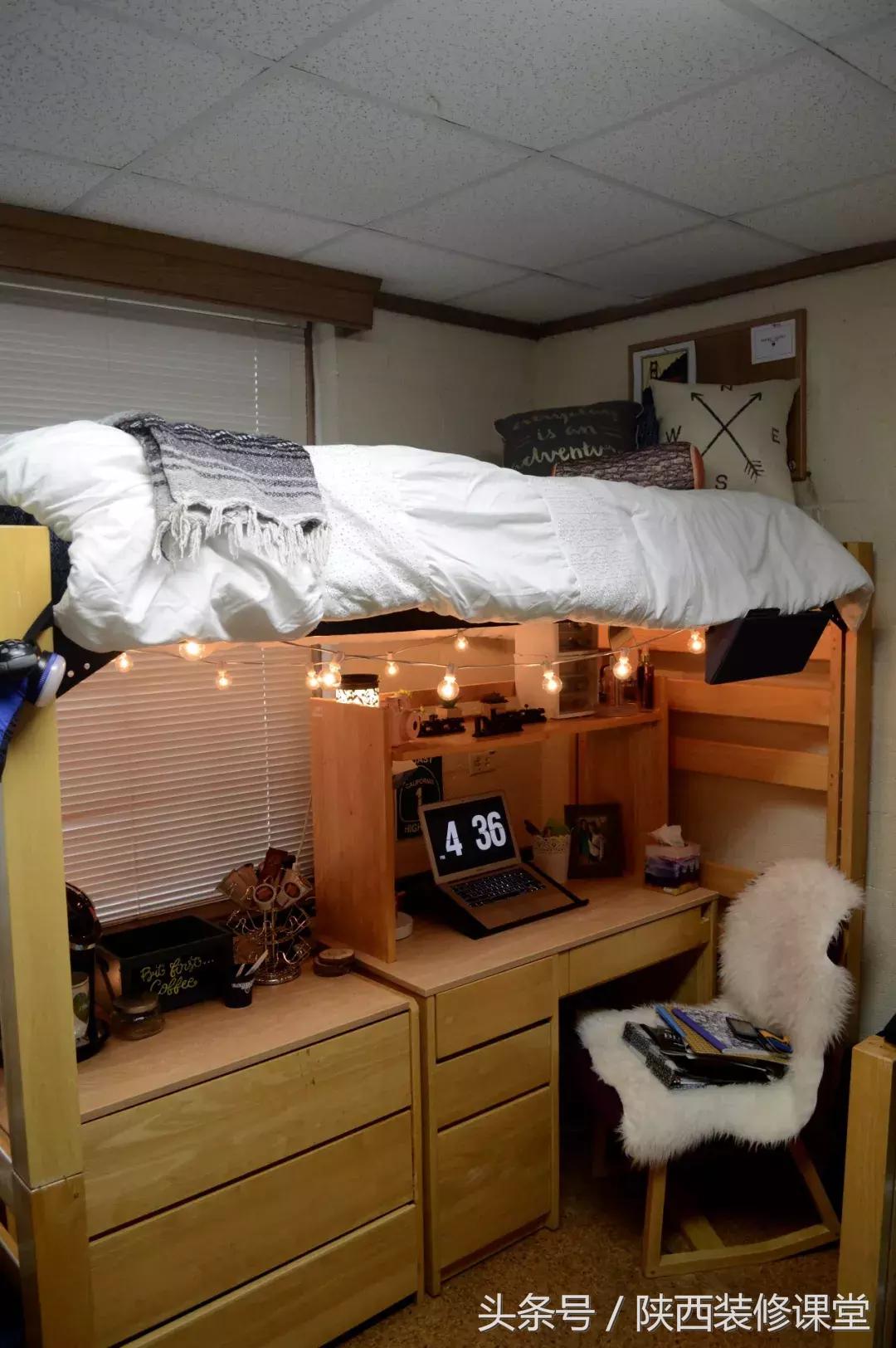 儿童房上床下桌一体效果图,30平小户型上床下桌