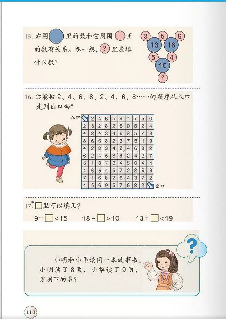 一年级数学电子课本上册,人教版一年级数学上册课本第81页