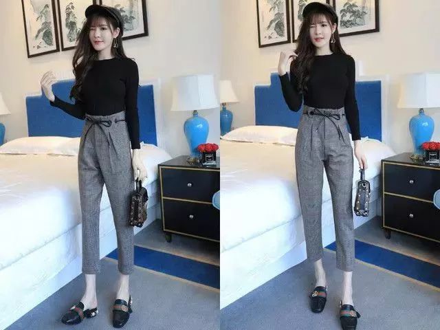 五十岁矮个子微胖女人春秋穿搭,阔腿裤搭什么上衣矮个子怎么穿