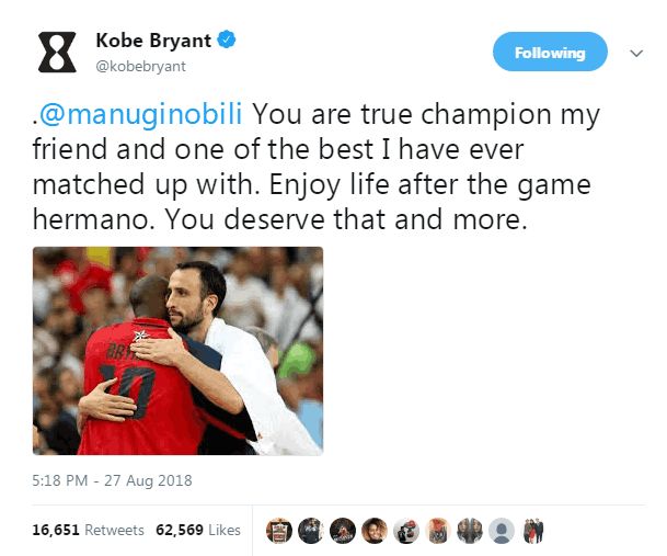 马努吉诺比利退役帕克致辞,马努评价詹姆斯