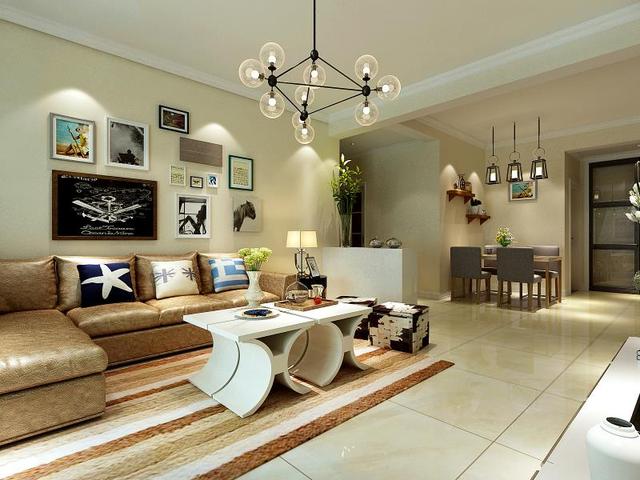 134平现代简约风格，使用搁板提高收纳和装饰性，大气时尚