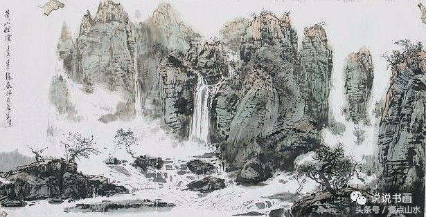 一整幅山水画画法教学a4纸,泼墨山水画技法竖幅