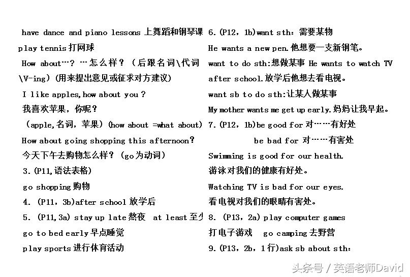 8年级上册英语笔记整理语法,八年级上册英语笔记1-3单元