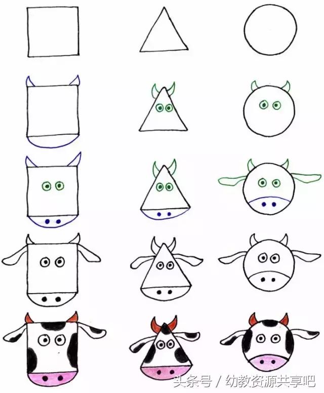最有趣简单的动物怎么画,儿童画画教程3-6岁动物简笔画大全