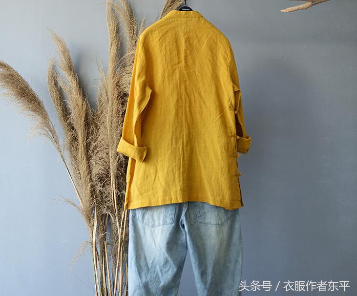中式复古盘扣上衣中长款,改良中国风中式盘扣上衣