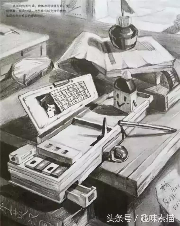 清华美院素描高分卷赏评,清华美院临摹千里江山图