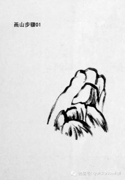 白崇然山水画山石画法合集,山水画技法山石的基本画法解析