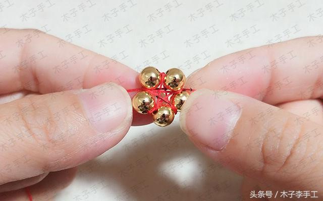 用金珠子编的项链绳,用绳子串的黄金项链