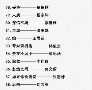 100首好听的歌原唱,100首百听不厌的歌原版