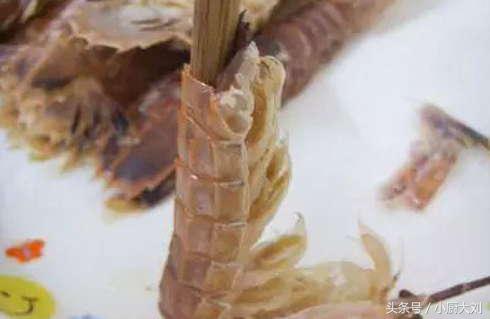 皮皮虾里面有一个洞,皮皮虾的外壳上有疙瘩