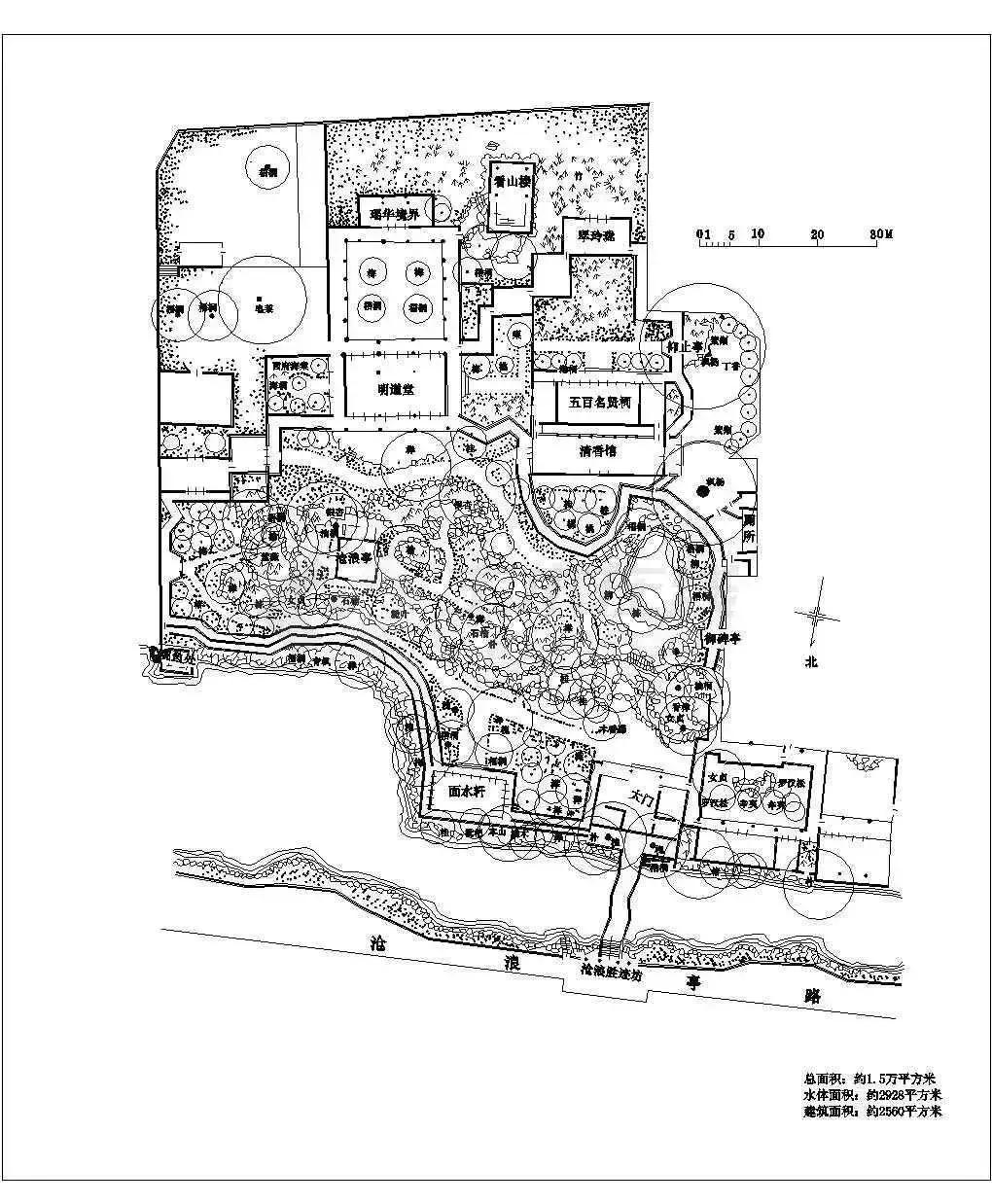 南北方园林设计图,苏式园林平面图