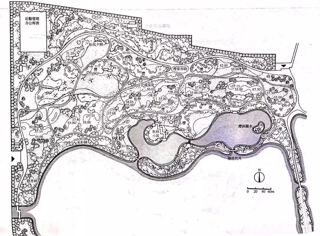 国外经典园林平面图,明清园林平面