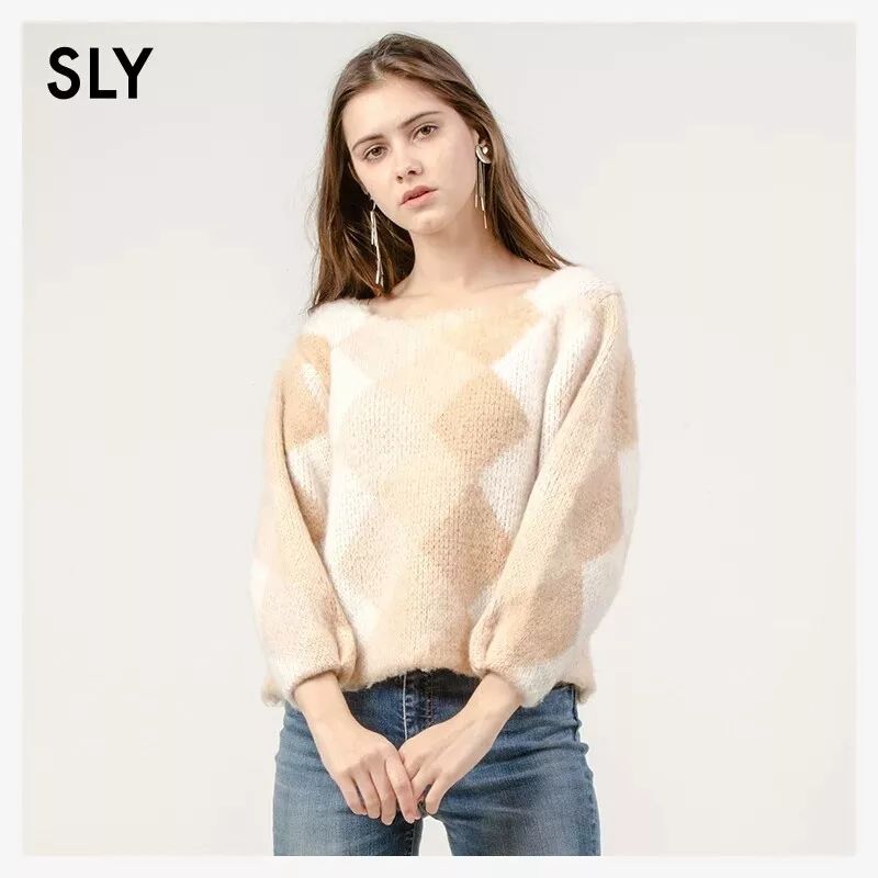 好看的格纹毛衣非常百搭好看,明星同款棋盘格开衫毛衣